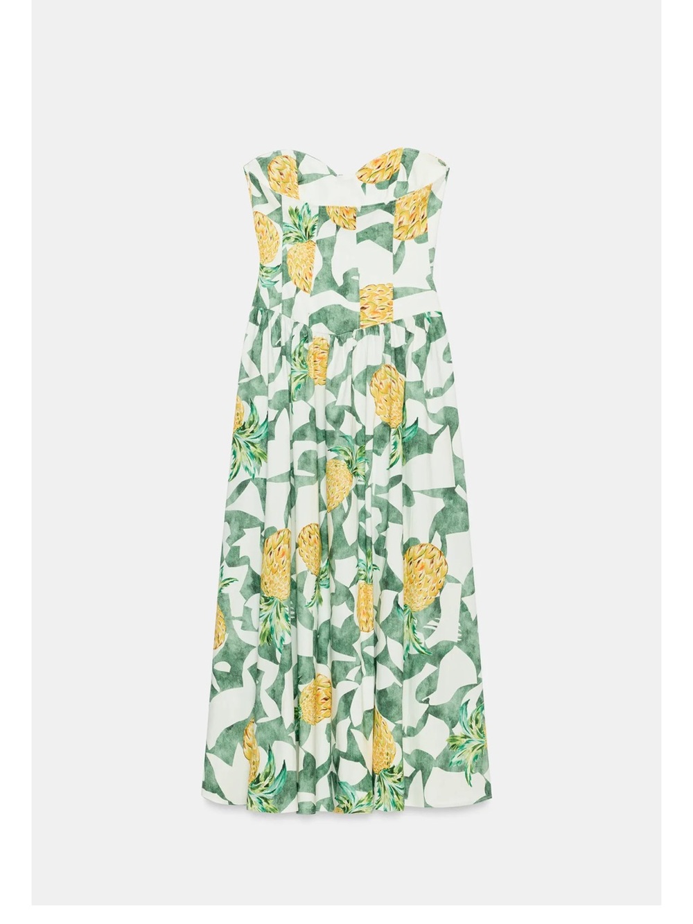 Zara FRUIT PRINT BUSTIER POPLIN DRESS - Picture 3 of 11